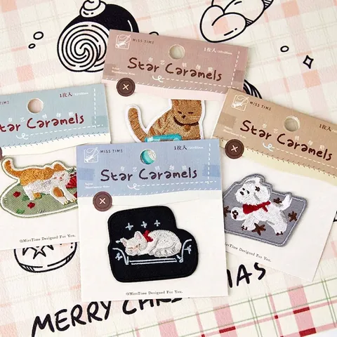 Cute Cartoon Embroidered Patch Bakery Theme Self Adhesive Iron On Patches For Kids Clothing Bag DIY Decoration Applique