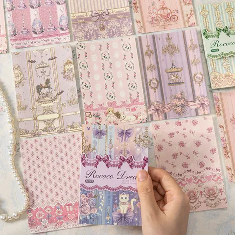Vintage Rococo Dream Scrapbook Paper European Palace Style Floral Decorative Paper For DIY Crafting Journaling Background