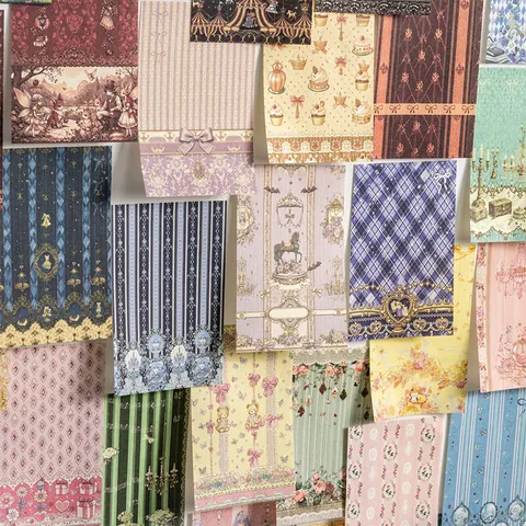 Vintage Rococo Dream Scrapbook Paper European Palace Style Floral Decorative Paper For DIY Crafting Journaling Background