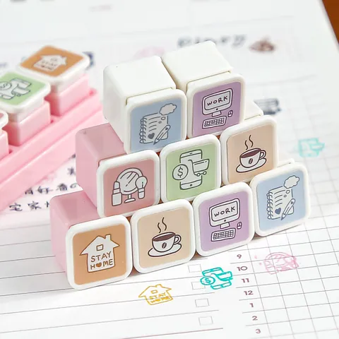 3-Piece Detachable Stamp Set For Journaling Life Doodle Decorative DIY Stamps For Office School Stationery Scrapbooking