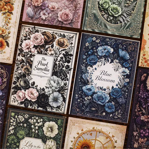 Vintage Flower Scrapbooking Paper Sheets Retro Botanical Floral Offset Paper For Journaling DIY Decorative Art Craft Paper