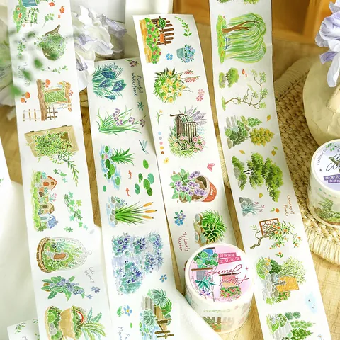 Card Lover Botanische Notizen Serie Gestanztes Washi Tape Blumen Garten Muster Künstlerisches Dekoratives Bastelband
