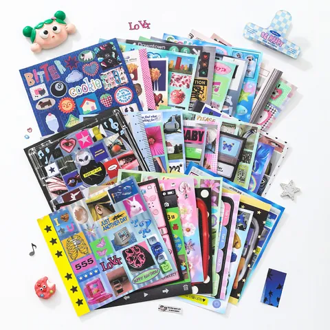 SIMNO Reality and Dreams Sticker Book Korean INS Style DIY Scrapbooking Material Aesthetic Collage Journal Decoration Stickers