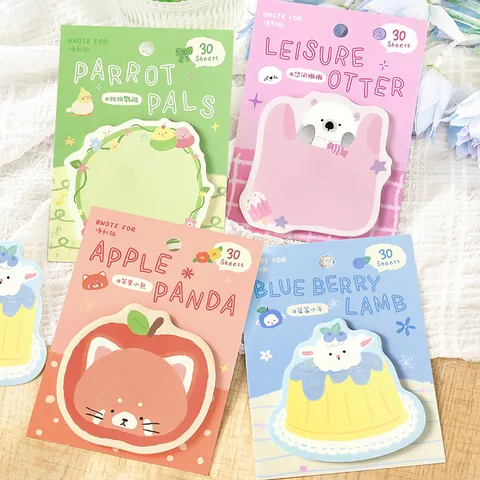 Note For Cute Animal Illustration Sticky Notes Korean Style Self Adhesive Memo Pads For Student School Office Stationery