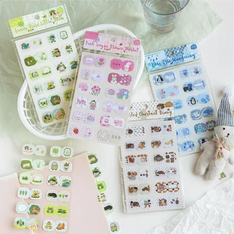 Candy Poetry Soft Little Book Series Index Stickers Cute Cartoon Animal DIY Scrapbooking Stationery Sticky Notes For Student