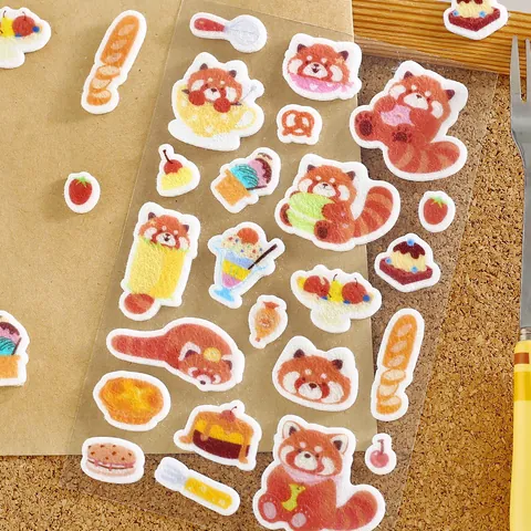 NOTE FOR BOBO Station Cute Animal Felt Stickers For Scrapbooking DIY Decorative Stickers Journaling Art Supplies