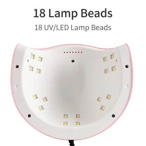 54W UV LED Nail Lamp Portable USB Nail Dryer With 18 LED Beads Digital Display 3 Timer Settings Pink Curing Lamp For Gel Manicure