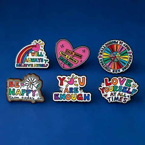 Colorful Positive Quote Enamel Pin Motivational Lettering Brooch Zinc Alloy Badge For Clothes Bag Decoration Unisex Jewelry