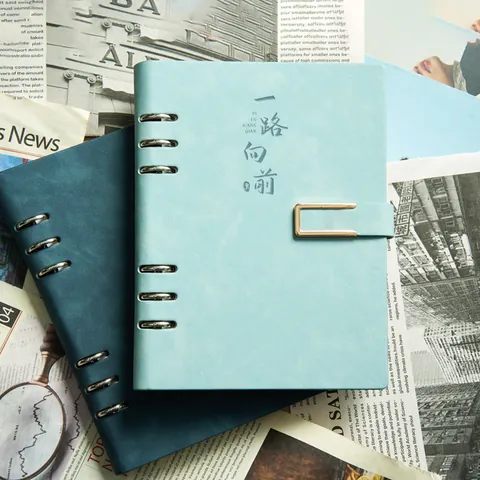 Business PU Leather Loose Leaf Notebook A5 B5 Refillable Professional Office Journal Planner Notepad With Metal Buckle