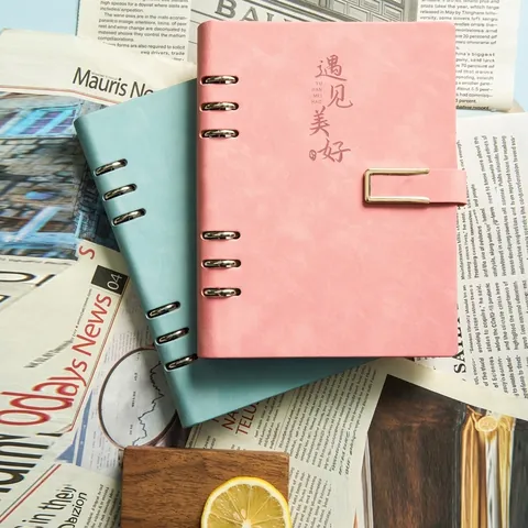 Business PU Leather Loose Leaf Notebook A5 B5 Refillable Professional Office Journal Planner Notepad With Metal Buckle