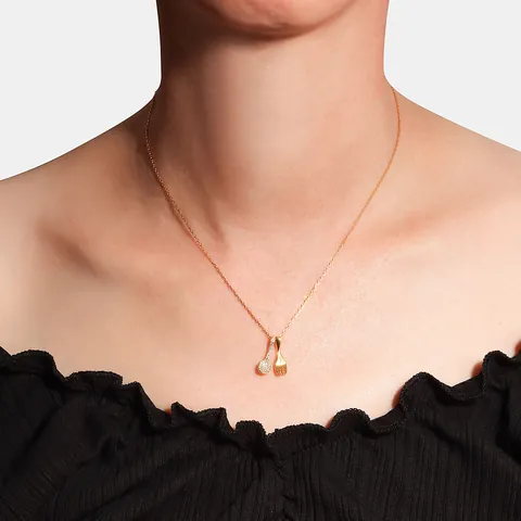 S925 Sterling Silver Creative Spoon Fork Pendant Necklace Sparkling Zirconia Inlaid Adjustable Clavicle Chain Jewelry For Women
