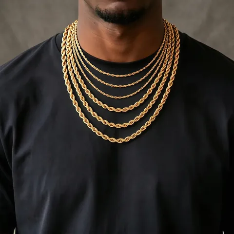 Collana A Catena Di Corda In Acciaio Inossidabile Titanio Design A Torsione Gioielli Hip Hop Per Uomo Donna