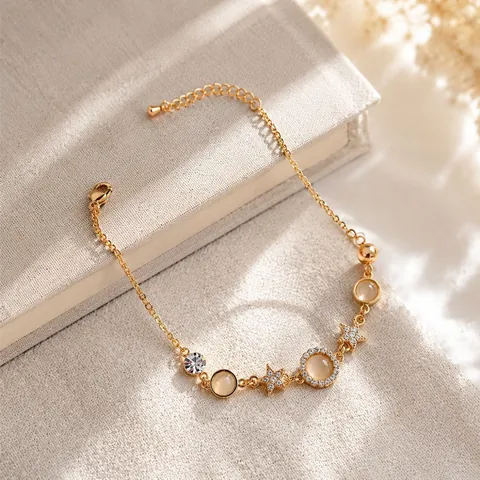 Ins Stijl Legering Kattenoogsteen Ster Bloem Hart Vlinder Slang Verstelbare Armband Voor Vrouwen Elegant Sieraden Cadeau