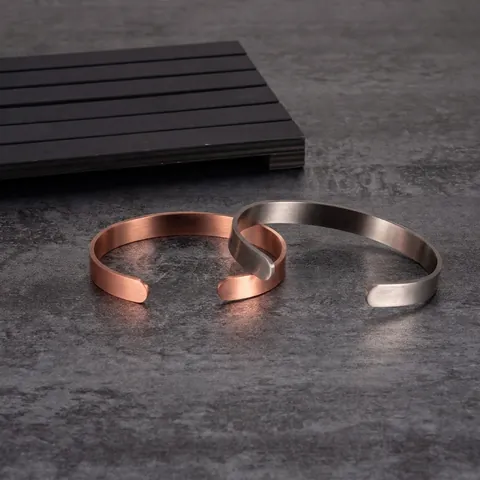 Magnetic Therapy Pure Copper Bracelet Health Bangle Open Cuff Matte Finish Brushed Metal For Men Women