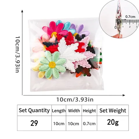 Floral Maple Leaf Embroidery Patches Decorative Iron On Sew On Appliques For Clothes Bags Hats Shoes DIY Craft Repairing Accessories
