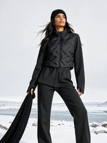 Women's Slim Fit Quilted Down Jacket With Stand Collar Warm White Duck Down Puffer Coat For Winter Outdoor Casual