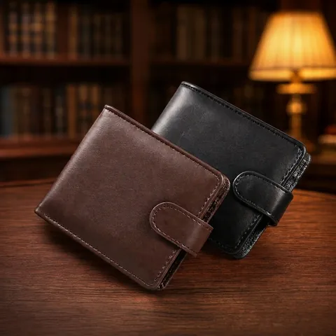 Mens Short Wallet PU Leather Vintage Horizontal Large Capacity Multi Card Slots With Zipper Coin Pocket Retro Style For Men