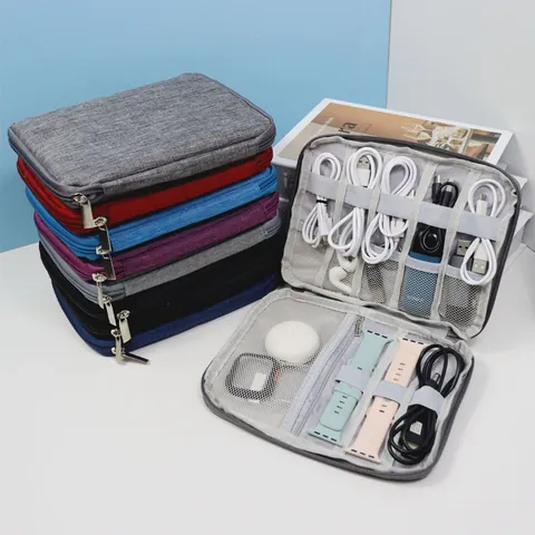 Watch Strap Organizer Bag Portable Cationic Fabric Multi Slot Storage Pouch For Smartwatch Bands Cables Travel Home