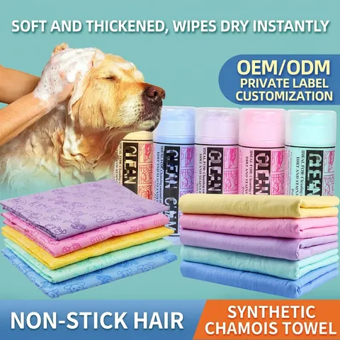 Toalla De Baño Para Mascotas PVA Gamuza Sintética Súper Absorbente Secado Rápido Espesada Suave Paño De Limpieza Para Perros Gatos