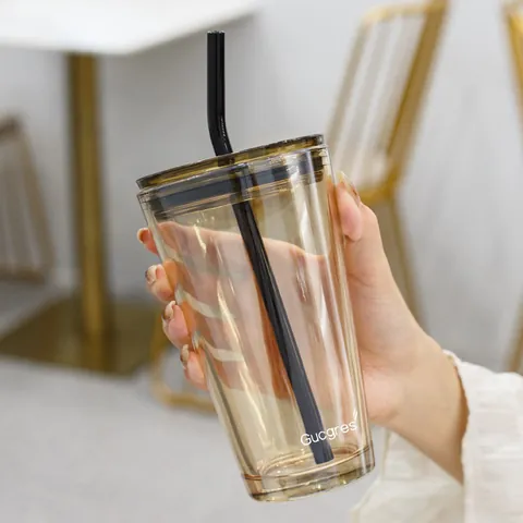 Aurora Glass Water Bottle With Straw Lid Silicone Sleeve Heat Resistant Coffee Cup For Office Home Breakfast Mug