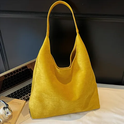 Bolso de Hombro Vintage de Cuero PU con Textura de Ante de Gran Capacidad para Mujer Bolso Hobo Minimalista para Uso Diario