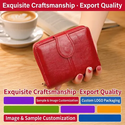 Dames Korte Portemonnee Kunstleer Ritsvak Tweevoudige Kaarthouder Vintage Elegant Dagelijks Accessoire Voor Dames
