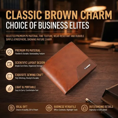 Men Folding Wallet PU Leather Patchwork Multi Card Slots Zipper Coin Pocket Business Minimalist Short Horizontal Purse