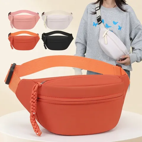 Unisex Nylon Casual Chest Bag Lightweight Sport Waist Bag Minimalist Crossbody Shoulder Bag For Daily Travel Commute