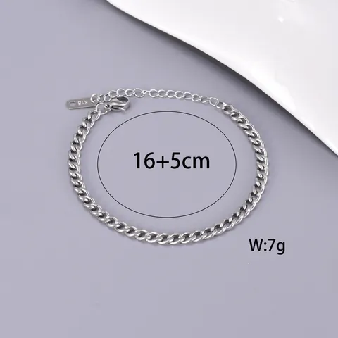 Hip Hop Titanstahl Panzerkette Armband Für Damen Herren Minimalist Silber Farbe Kette Armband Elegant Mode Schmuck