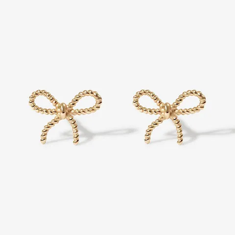 925 Sterling Silver Bowknot Stud Earrings For Women Elegant Twist Rope Ribbon Earrings Gold Silver Plated Fashion Jewelry Gift