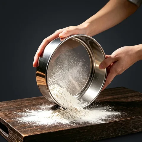 304 Stainless Steel Flour Sifter Fine Mesh Round Professional Sieve Baking Tool For Kitchen Cooking And Sifting