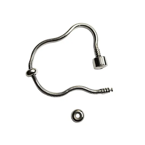 Stainless Steel Snake Chain Bracelet For Men Women DIY Jewelry Base Barrel Clasp Snake Bone Link Bracelet Silver