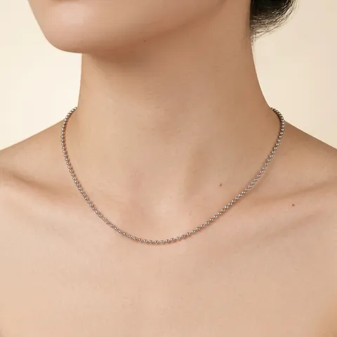 Collana Minimalista A Catena Con Sfere In Acciaio Inossidabile 304 Maglie Perline Tonde Per Uomo Donna Stile Hip Hop Classico