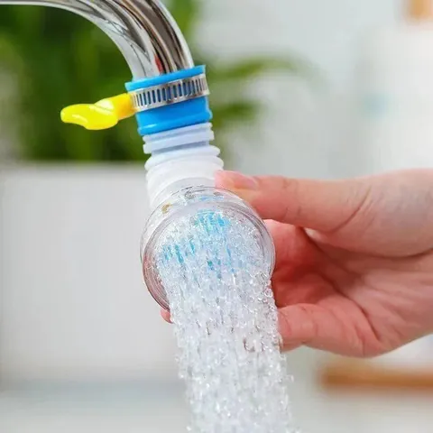 Kitchen Faucet Aerator Rotating Medical Stone Water Filter Splash-proof Telescopic Nozzle Sink Tap Purifier Water Saving Gadget