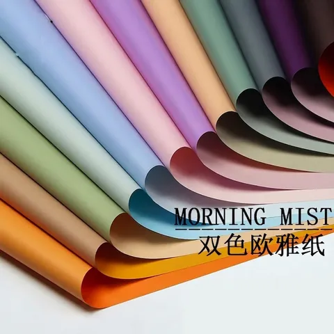 Dual-Color Waterproof Ouya Paper For Flower Bouquet Korean Style Matte Floral Packaging DIY Gift Wrapping Material