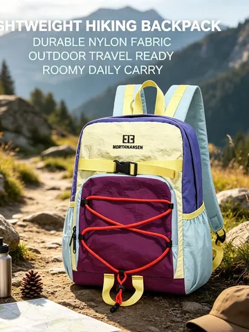 Große Kapazität Outdoor Kordelzug Rucksack Farbblock Spleißen Wandern Berg Rucksack Nylon Wasserdicht Reise Schultasche