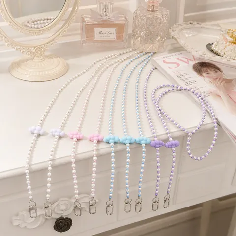 Dolce Tracolla per Telefono con Perline a Nuvola Cordino in Künstliche Perle Acriliche Catena a Tracolla Fai-da-te per Borsa da Donna e Ragazza