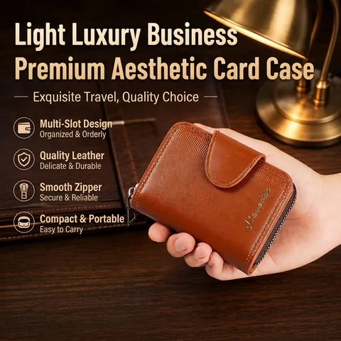 Akkordeon Kartenhalter Geldbörse PVC Leder Reißverschluss Druckknopf Business Casual Kleiner Geldbeutel Für Herren