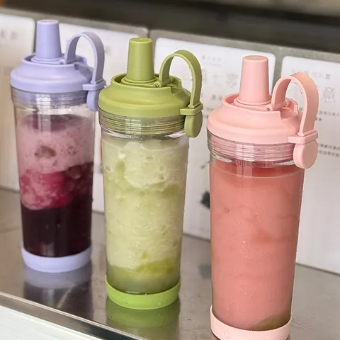 Tritan Boba Tumbler With Straw Large Hole Magnetic Handle Portable BPA Free Reusable Water Bottle For Bubble Tea
