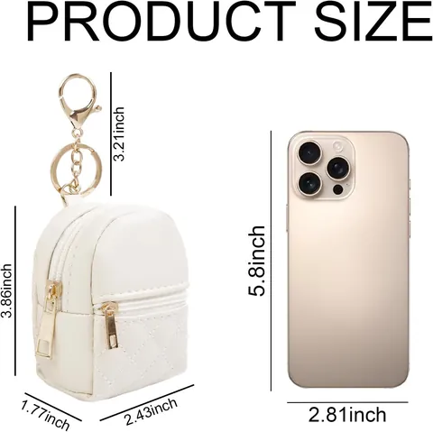 Mini Backpack Coin Purse PU Leather Quilted Small Pouch For Lipstick Data Cable Storage Women Key Ring Keychain Accessory