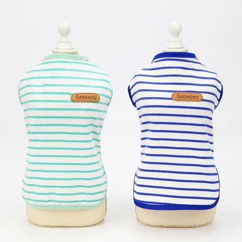 Chaleco Casual a Rayas para Perro Ropa de Algodón Transpirable y Fina de Verano para Perros Pequeños y Medianos