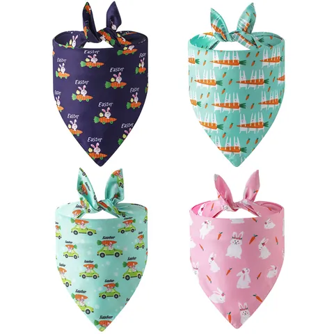 Ostern Haustier Hund Katze Bandana Schal Polyester Wendbar Hase Karotte Ei Bedruckt Feiertag Party Deko Lätzchen