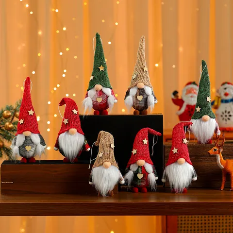 Kleine Weihnachtsgnom Hängedekoration Gesichtsloser Alter Mann Plüschpuppen Schaumstoff Polyester Weihnachtsbaum Deko Für Feiertag