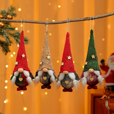 Kleine Weihnachtsgnom Hängedekoration Gesichtsloser Alter Mann Plüschpuppen Schaumstoff Polyester Weihnachtsbaum Deko Für Feiertag