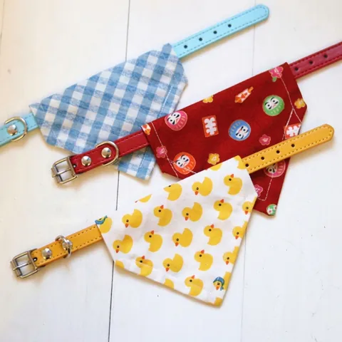 Pet Bandana Collar Adjustable Cotton Scarf For Small Dogs Cats Cute Cartoon Duck Plaid Printed Puppy Saliva Towel Neckwear