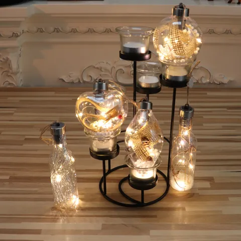 Christmas LED Luminous Plastic Balls Warm Light Heart Bottle Hanging Ornaments For Holiday Christmas Tree Home Decor