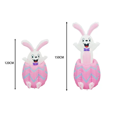 Inflatable Easter Bunny In Egg Glowing Rising Rabbit Garden Decor Outdoor Yard Ornament For Festival Party Decoration