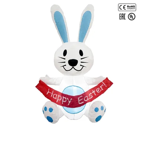 Easter Inflatable Bunny Decoration With Built-in LED Lights For Yard Garden Outdoor Mall Holiday Party Arrangement