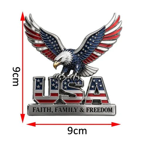 3D Metall USA Adler Autoaufkleber Emblem Amerikanische Flagge Glaube Familie Freiheit Motto Abzeichen Dekoration Für LKW