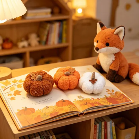 Nordic Style Lamb Wool Simulation Pumpkin Ornament Harvest Festival Halloween Decoration For Home Desktop Party Gift